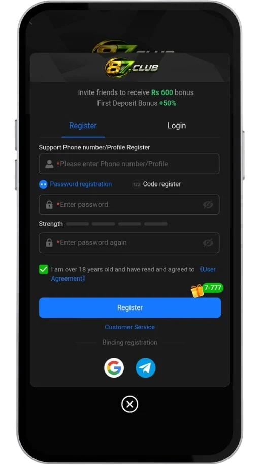 87Club Game Register
