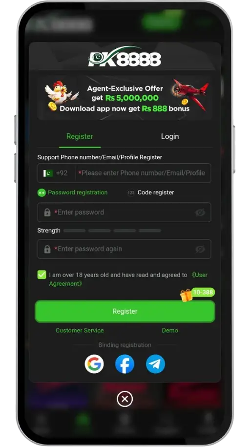 PK8888 Game Register