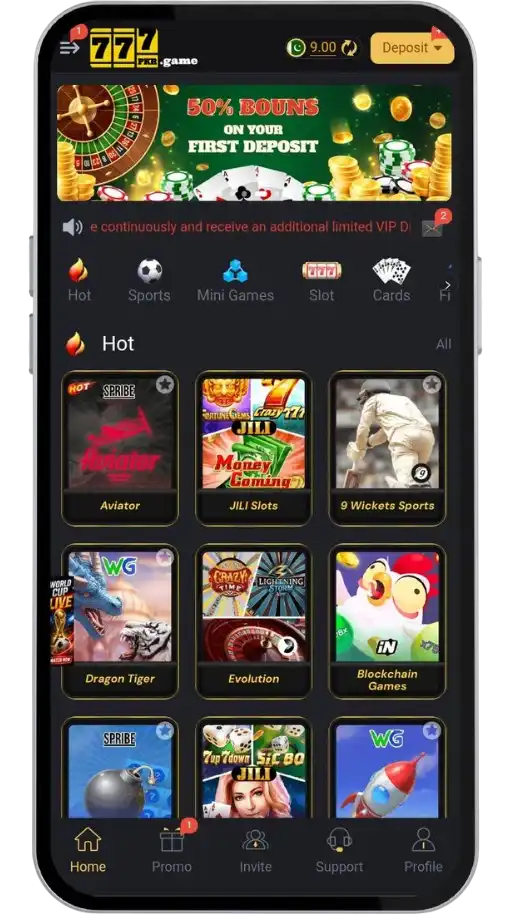 777PKR Game home screen