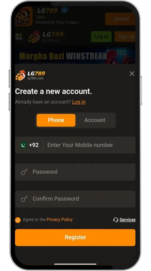 LG789 Game account registration