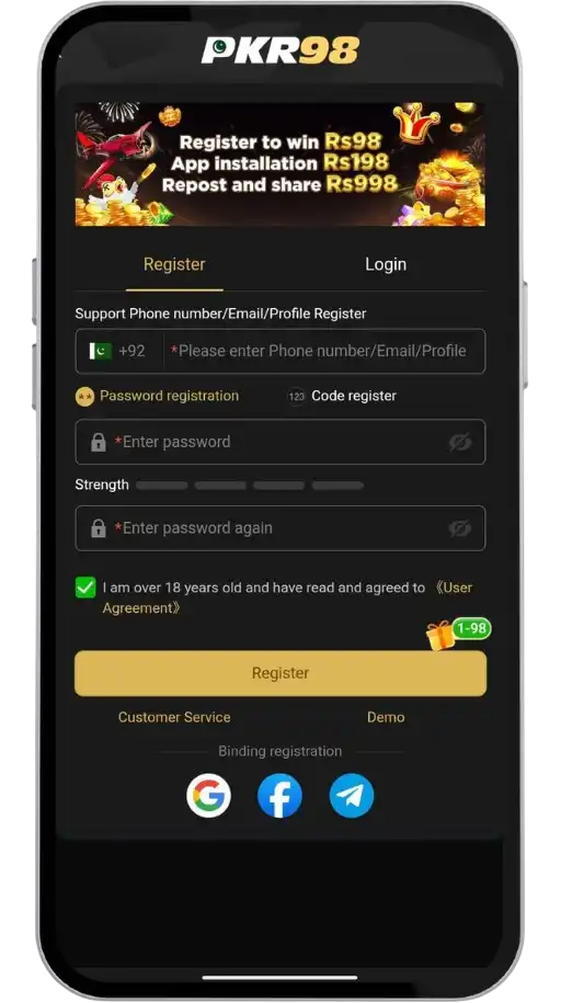 PKR98 Game Register process